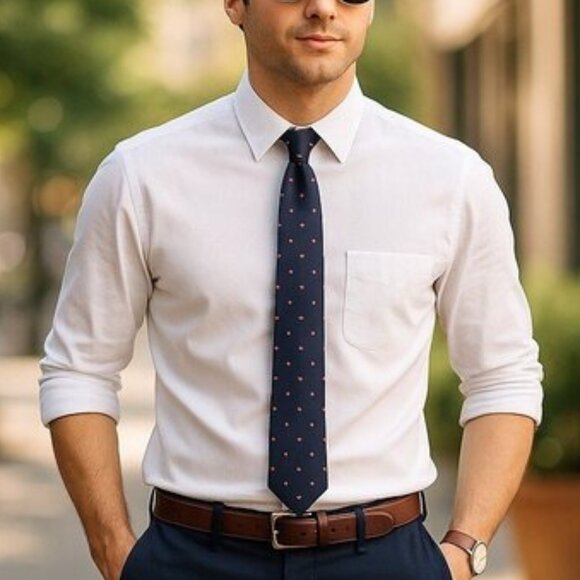 YSL VINTAGE 80s YVES SAINT LAURENT Mens Silk Tie Suit Blue Geometric Retro - Picture 1 of 13